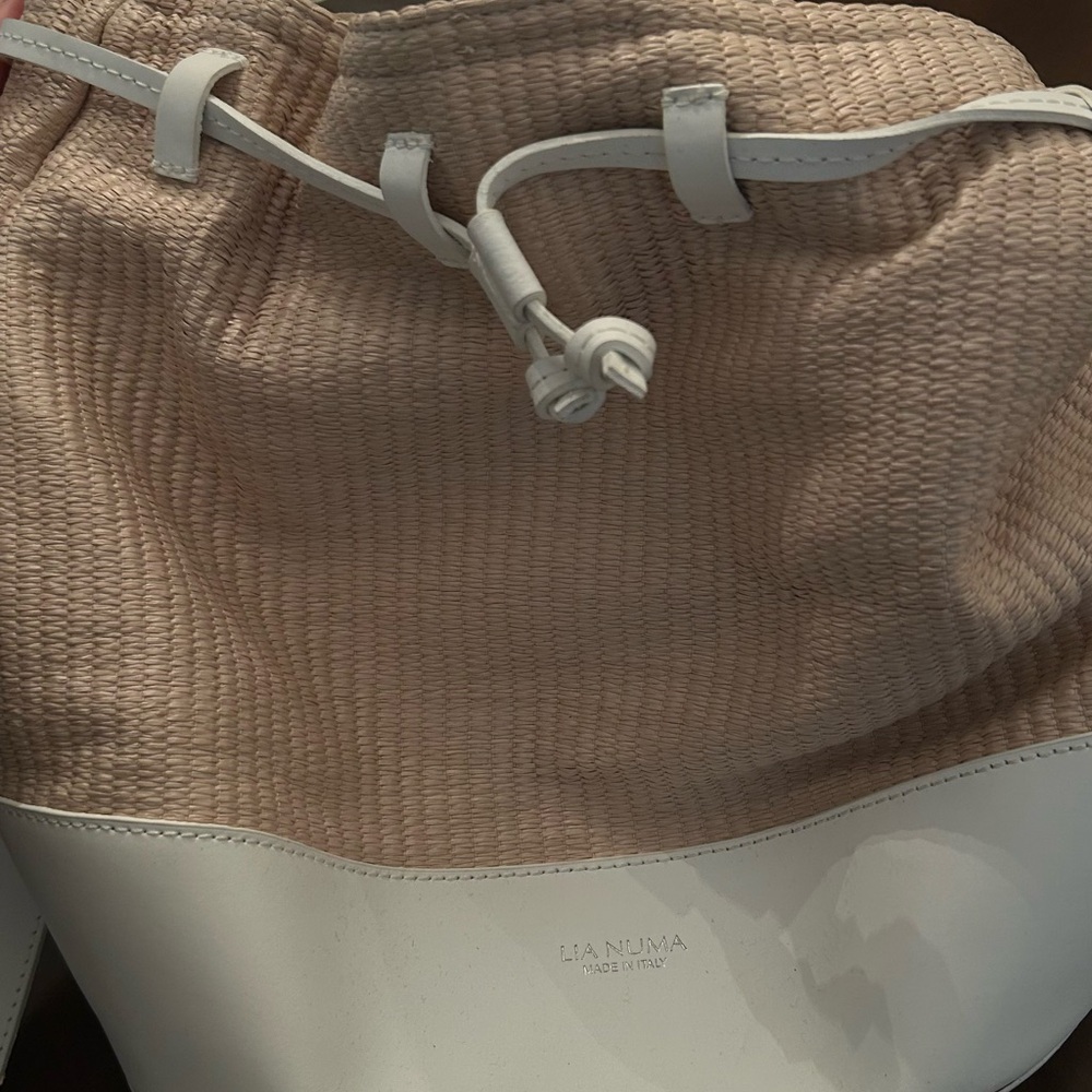 Beige and White Women's Bag